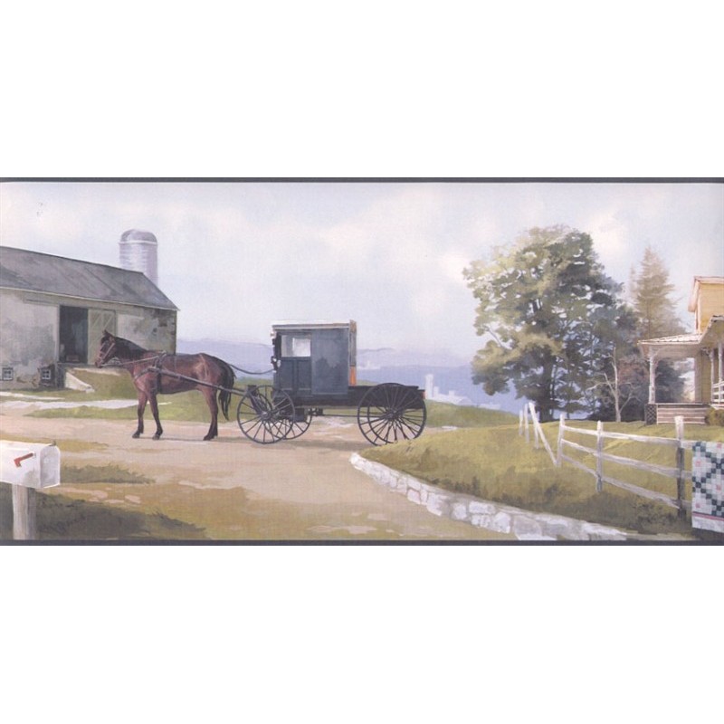 Wallpaper Border Country Amish Farm