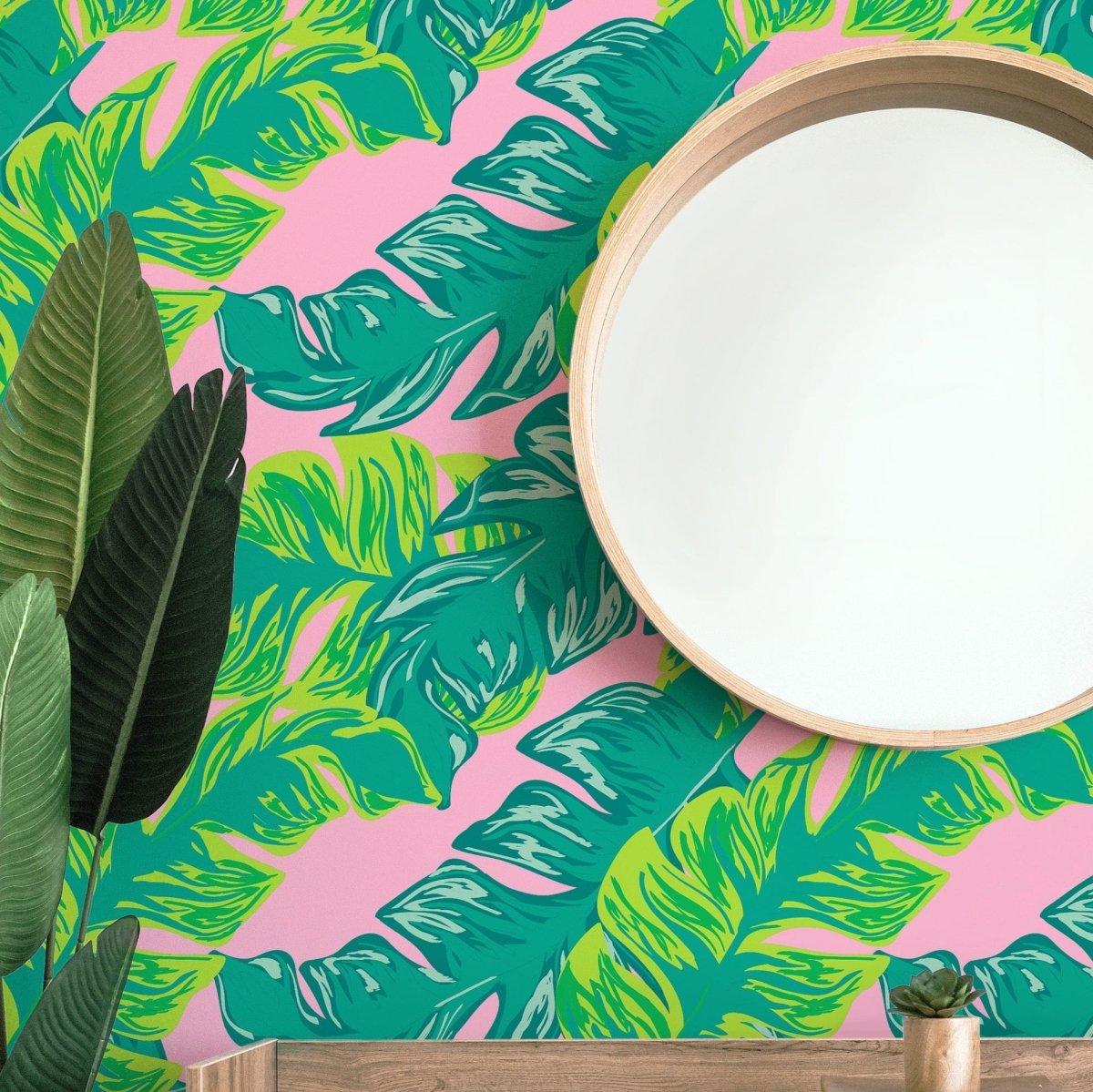 Preppy Summer Palm Leaf Removable Wallpaper