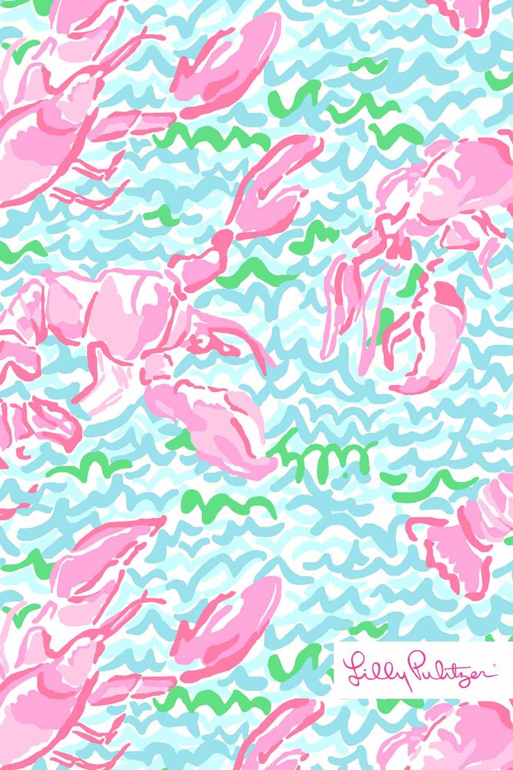 Wallpaper Lilly Pulitzer Summer Lobstah Roll Print iPhone