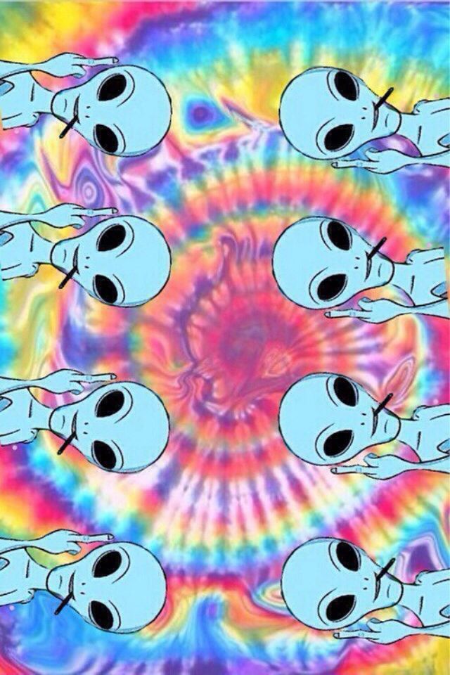 Aliens Ties Dyes Background 7c Wallpaper Trippy Shit