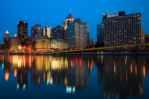 Pittsburgh Cityscape At Night Wallpaper Top My