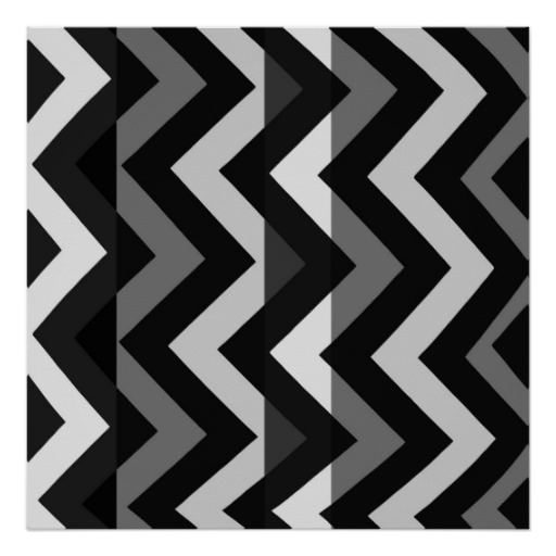 Zig Zag Black And White Abstract Geometric Print
