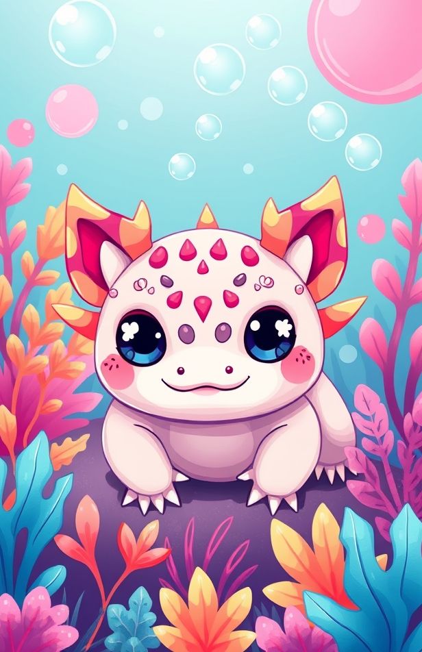 Kawaii Axolotl Wallpaper