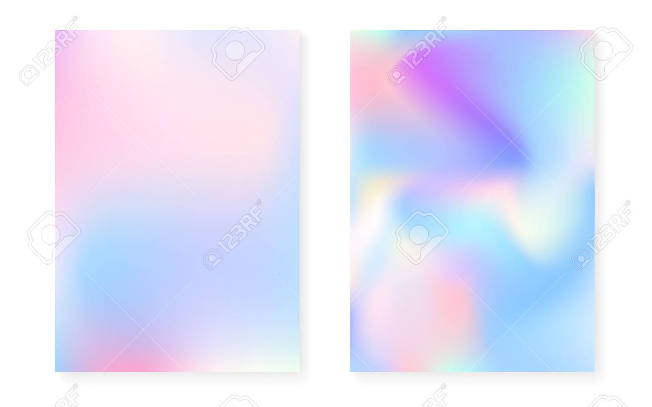 Pearlescent Background With Holographic Gradient Hologram Cover
