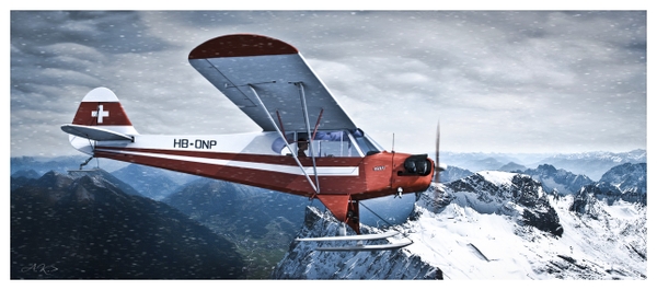 War Flying Weather Artwork Art Design Skies Piper Cub Wallpaper
