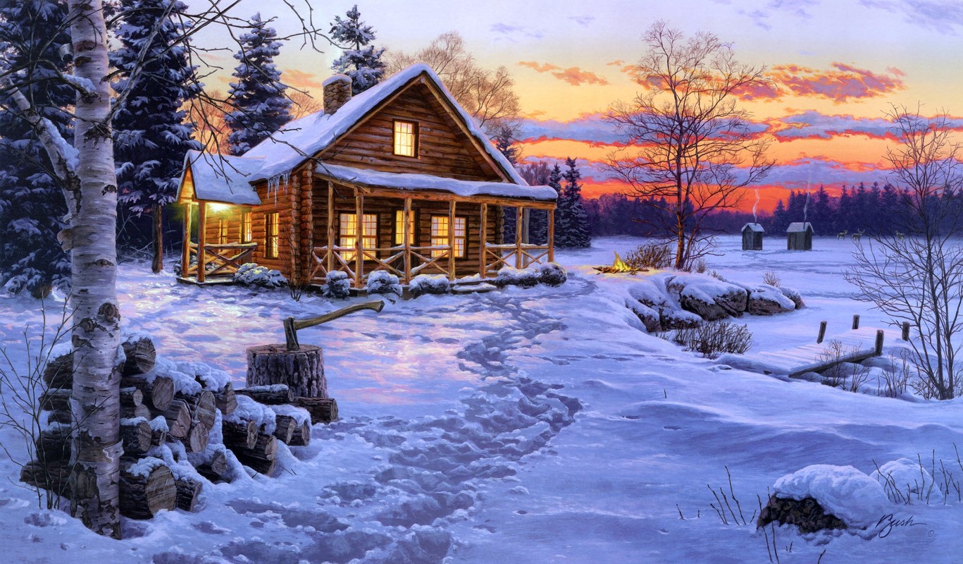 Log Cabin Wallpaper   All Wallpapers New 1367x800