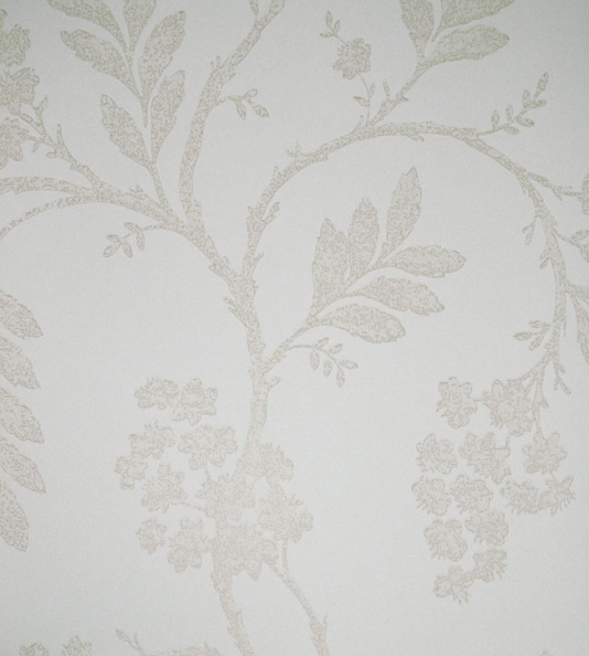 Oleander Wallpaper Climbing Floral In Silver On Light Grey