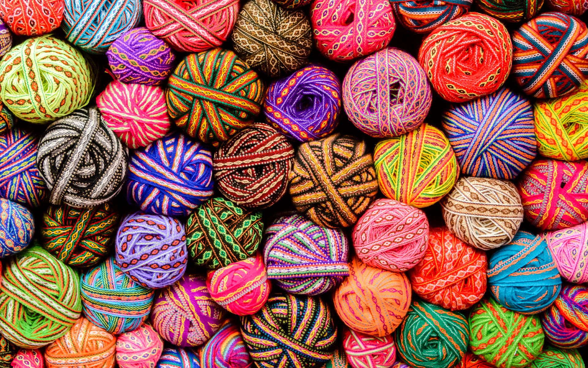 Balls Of Yarn In Many Varieties Color Image For