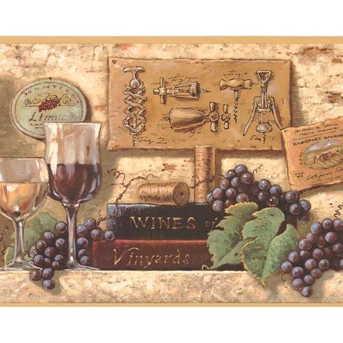 Free download Tuscan Wine Bottles Grape Wallpaper Border Home Kitchen
