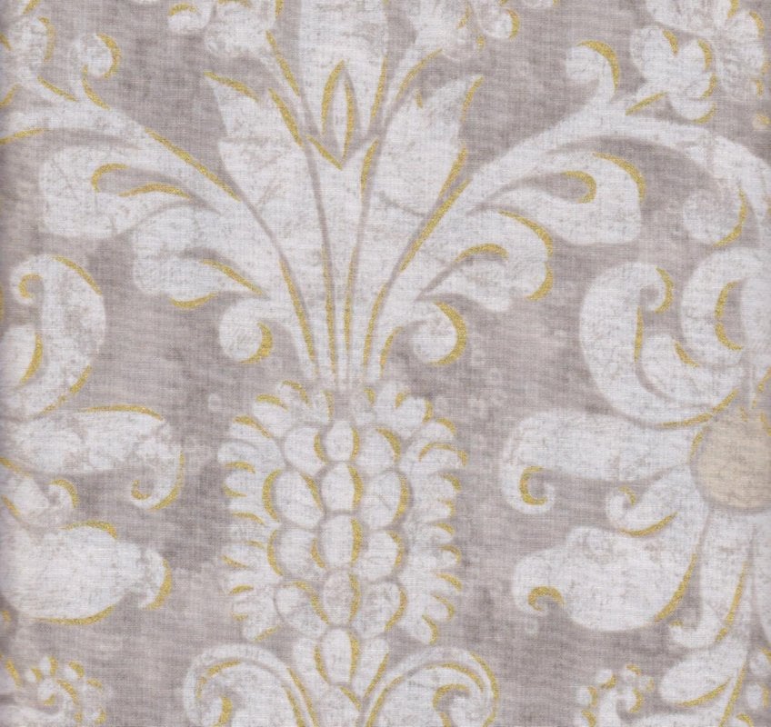 Andover   French Twist   Large White Distressed Damask Wallpaper Print