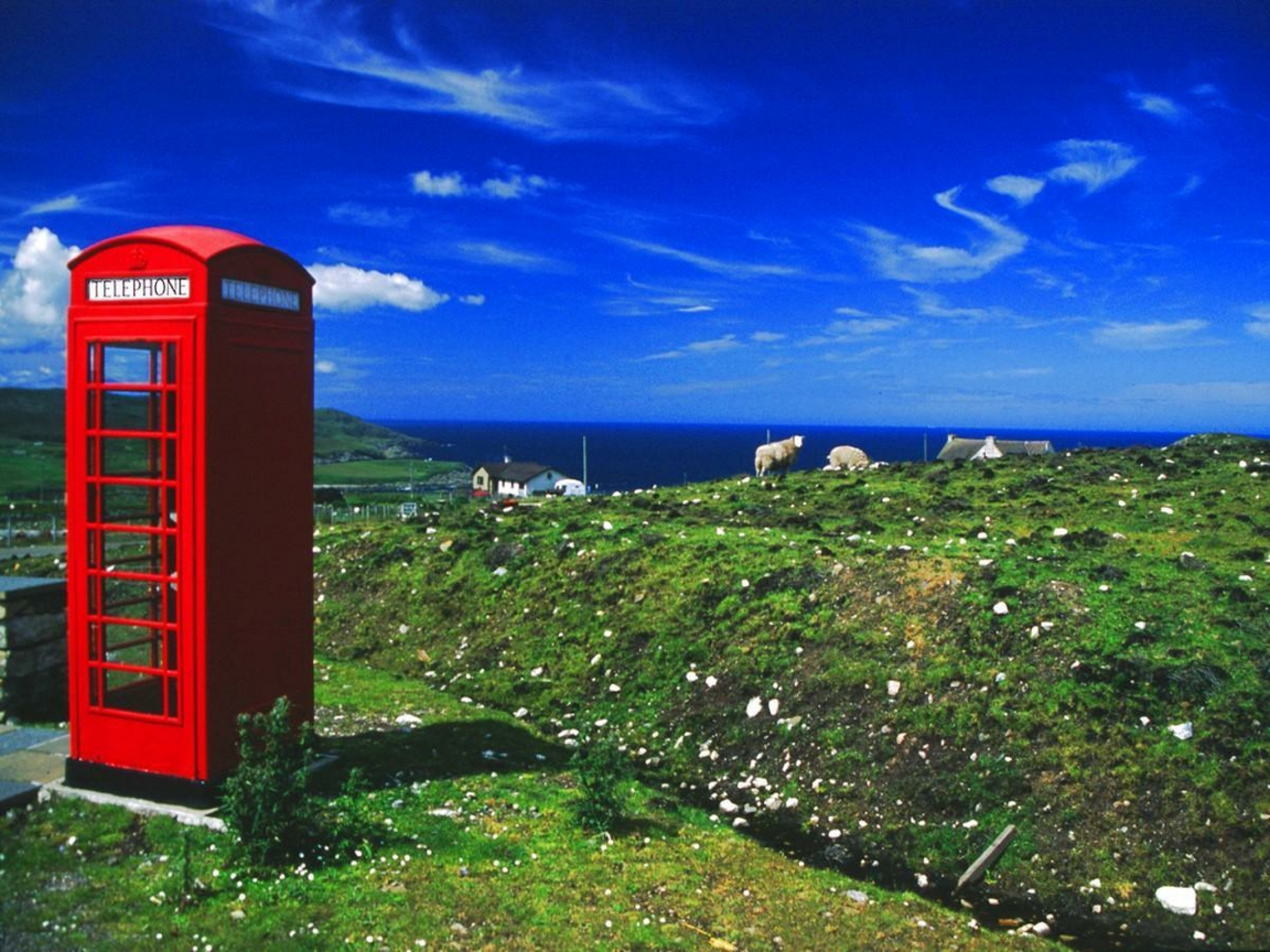 Telephone Box In Scotland Wallpaper