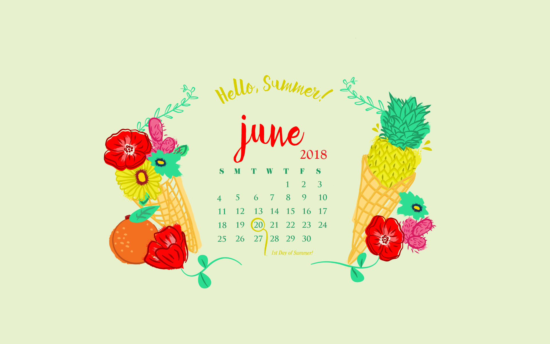 June HD Calendar Wallpaper