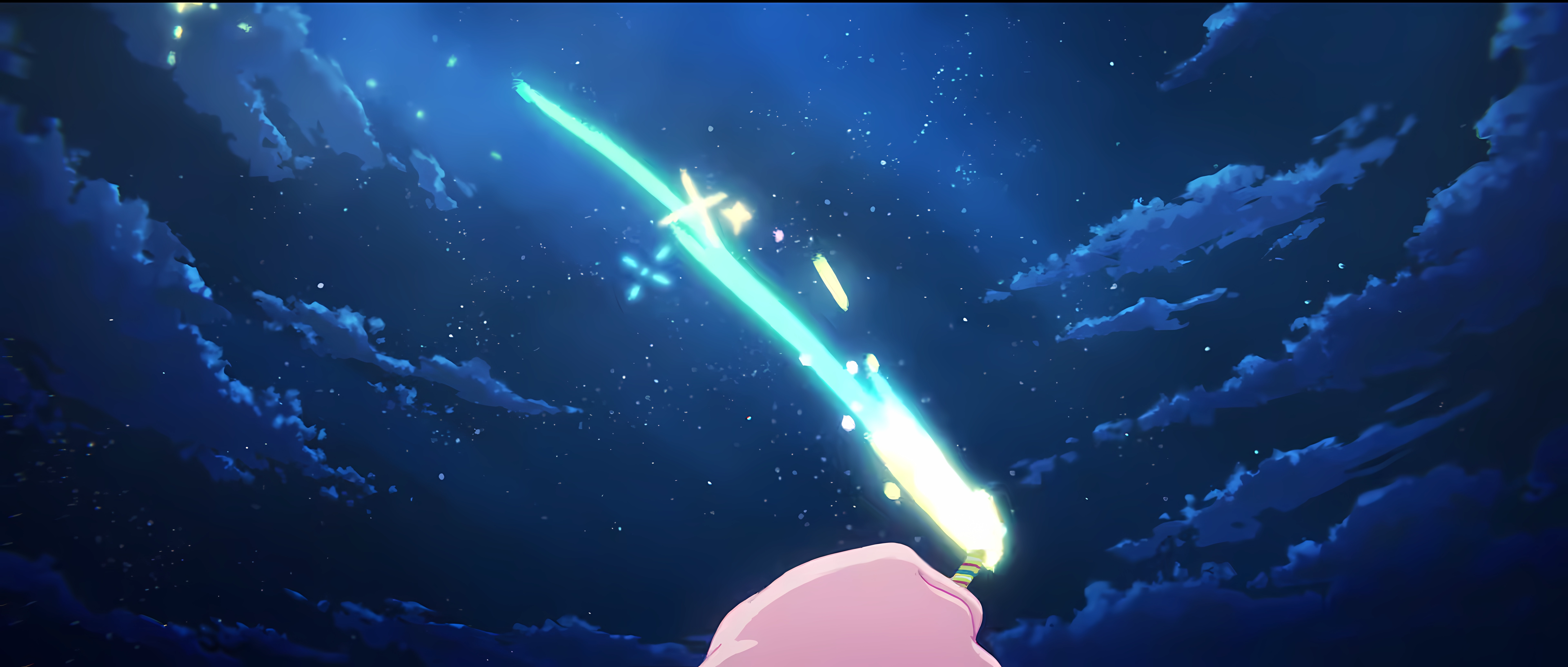 Yoasobi Anime Girls Screenshot Sky Stars Starred Starry
