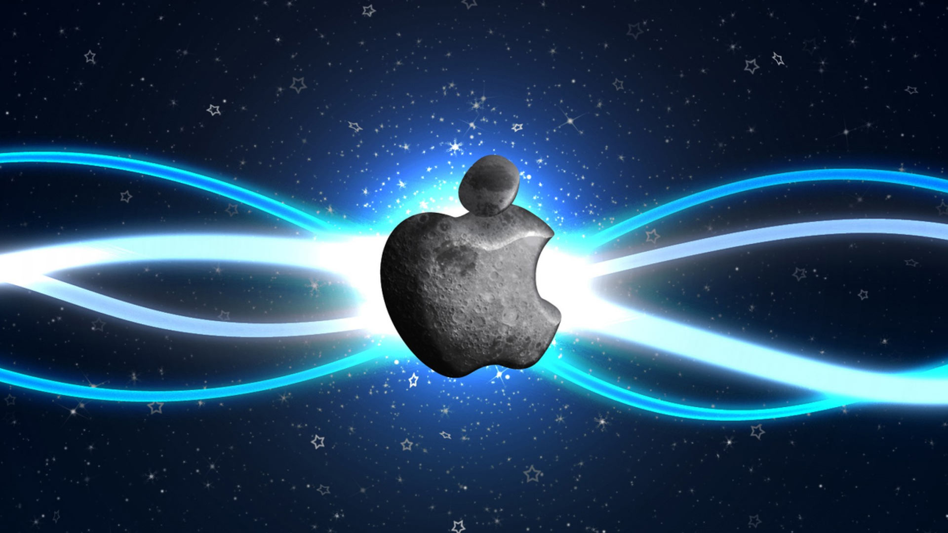 Abstract Apple logo wallpaper with space and stars background