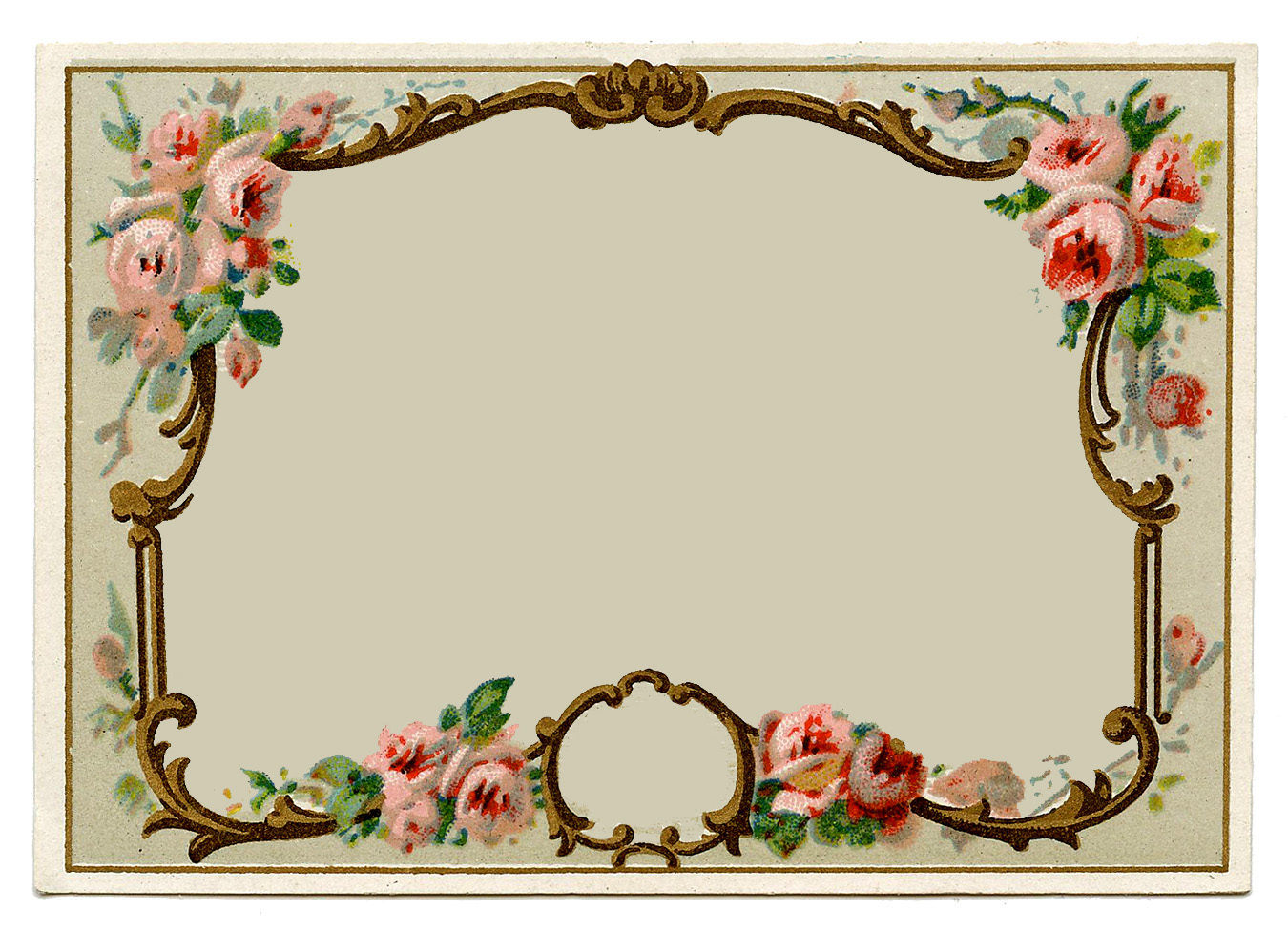 Vintage Clip Art Pretty French Perfume Label Frame The Graphics