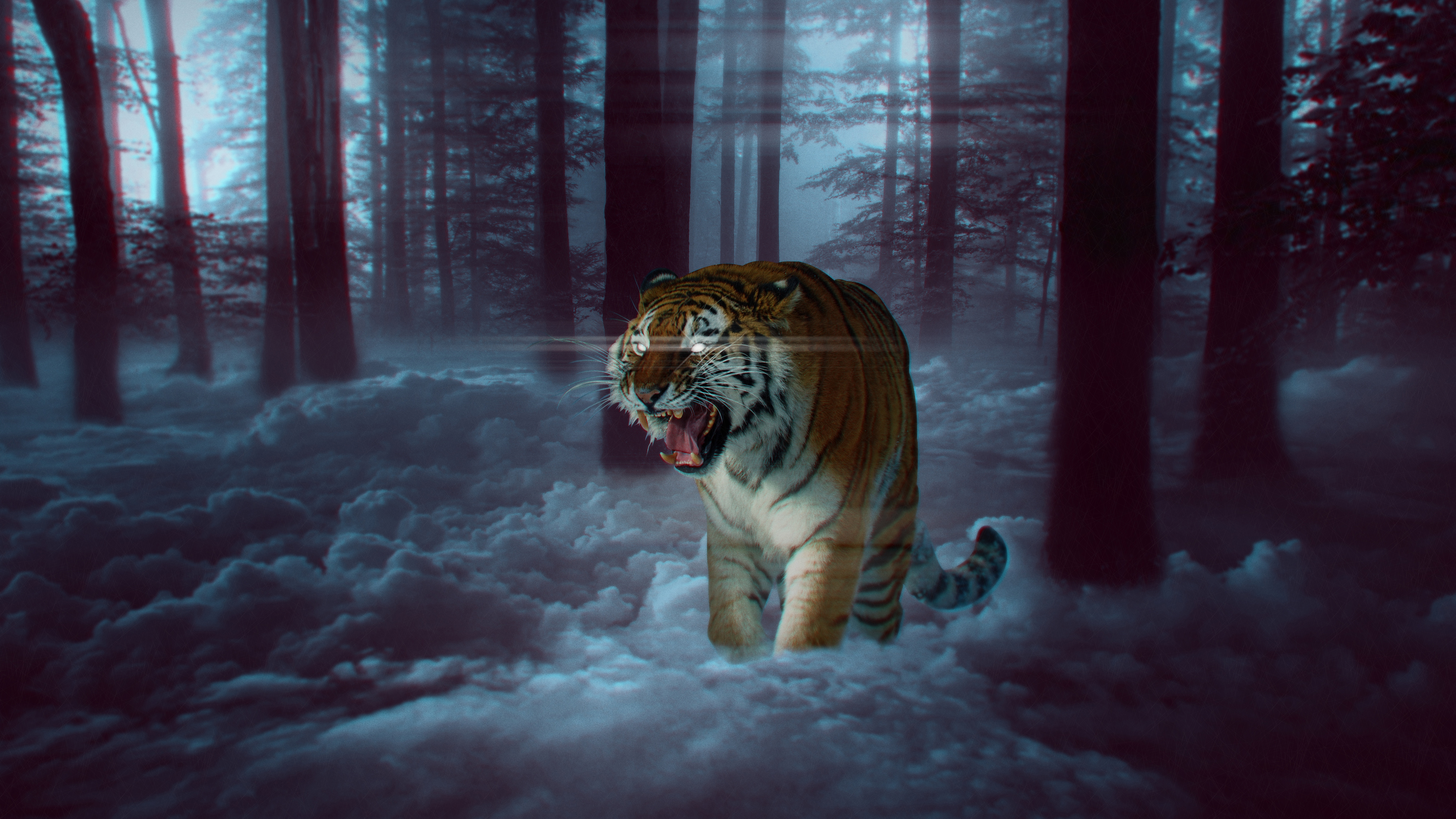 Tiger Predator Forest Surreal Fantasy 4k 8k Wallpaper Hook