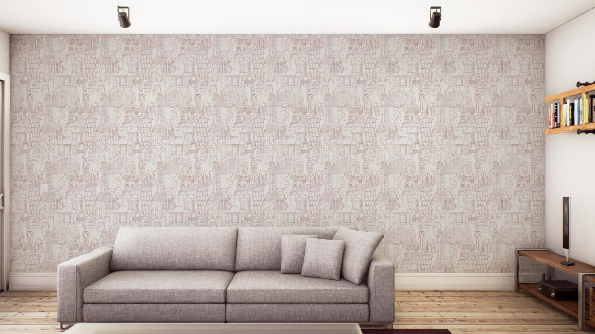 Clarke And Globetrotters W0015 Wallpaper Pink