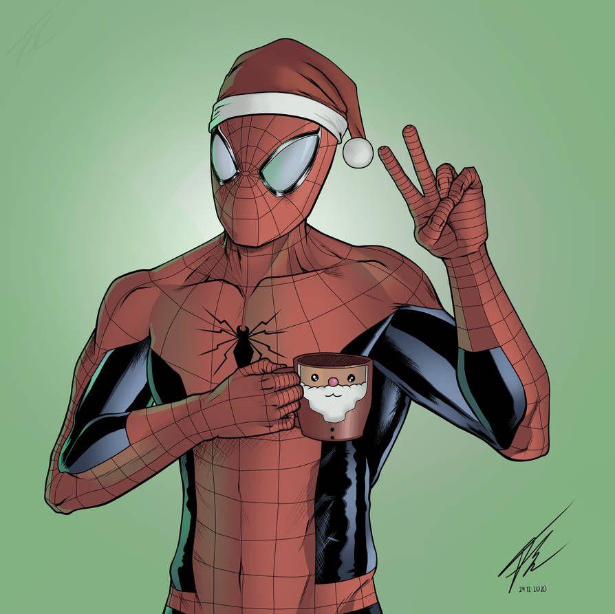 Christmas Spider Man By Frankblotbo Marvel
