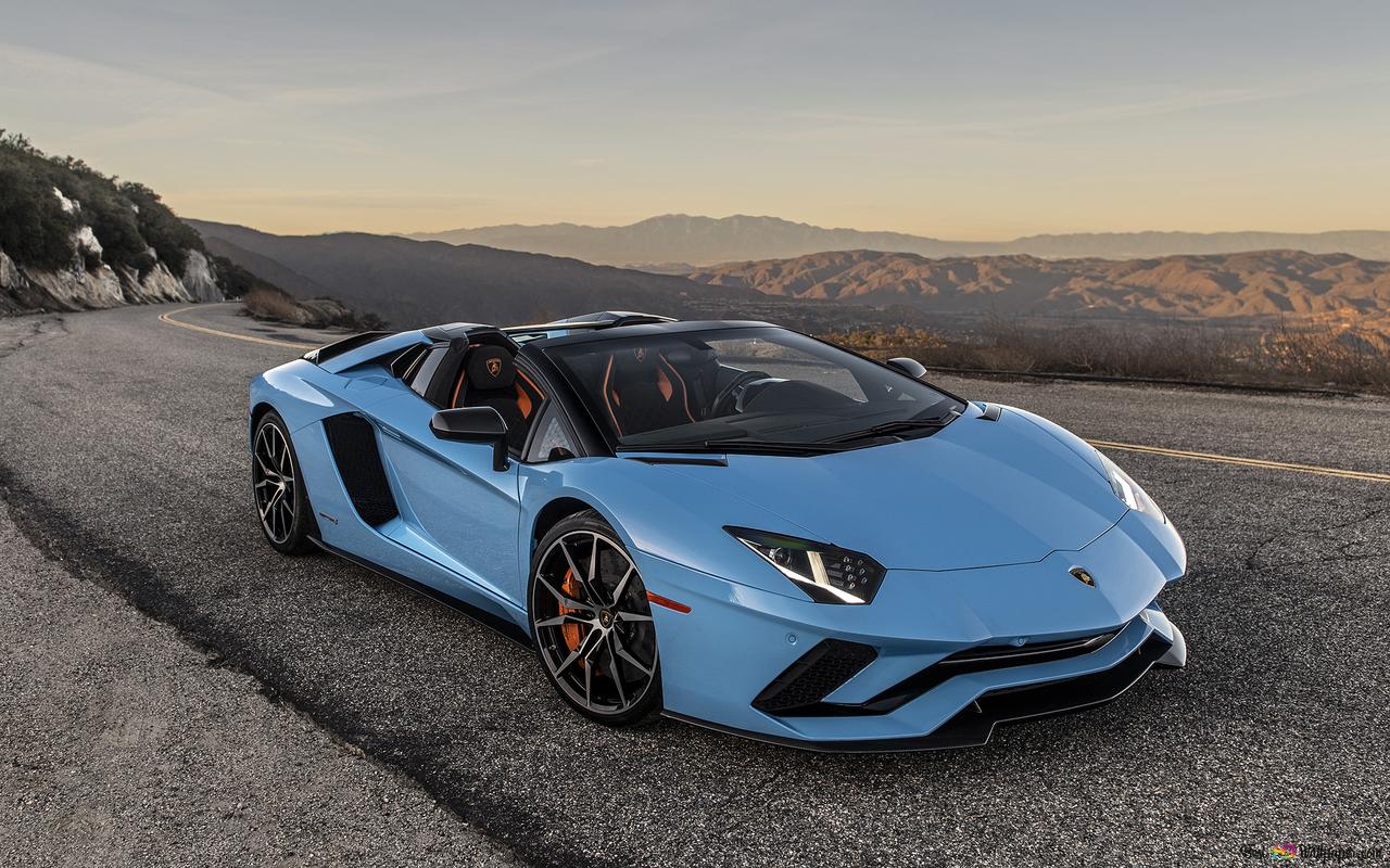 Lamborghini Aventador S Blue 2k Wallpaper