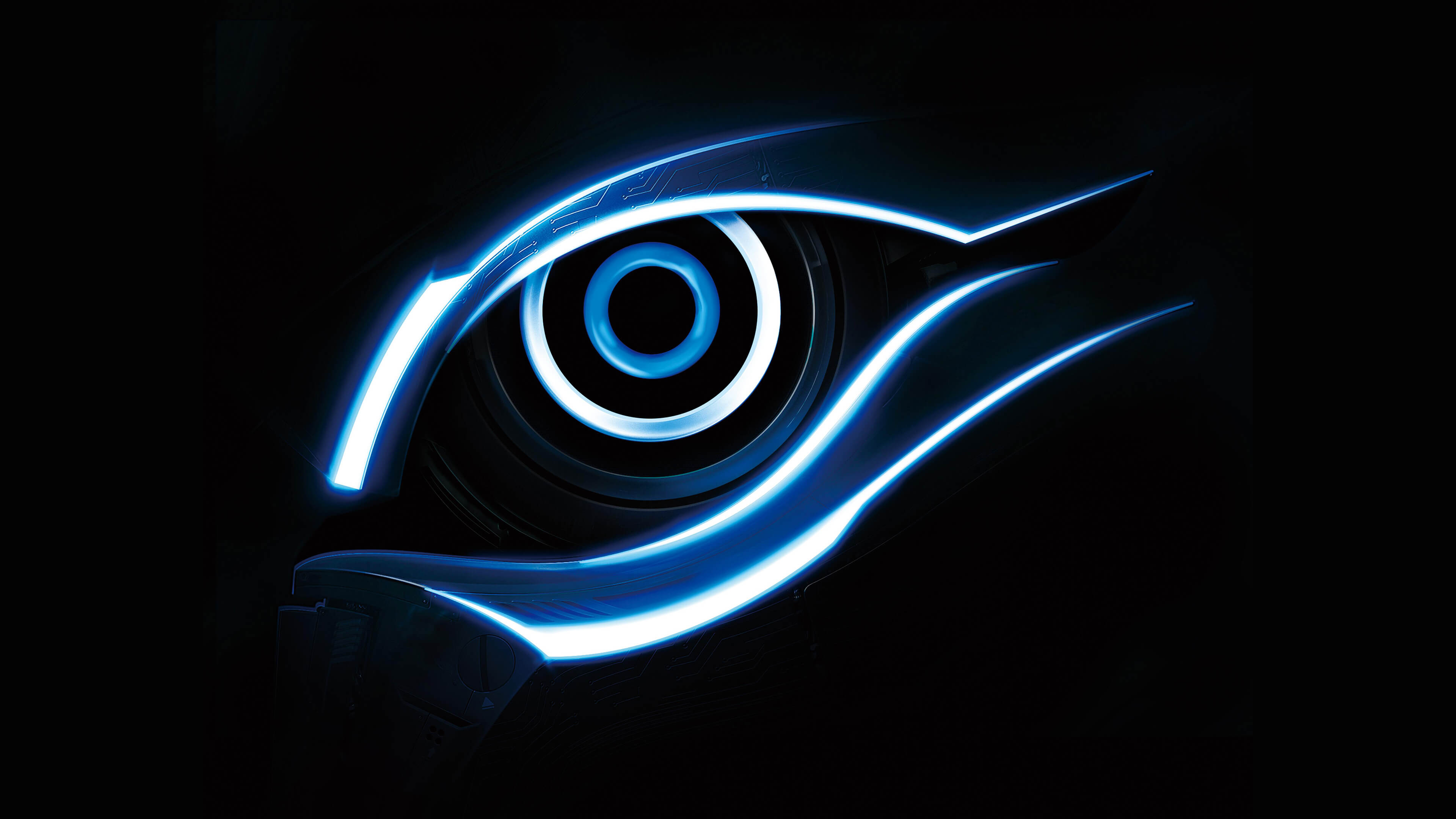 Blue Gigabyte Eye Logo 4k Wallpaper