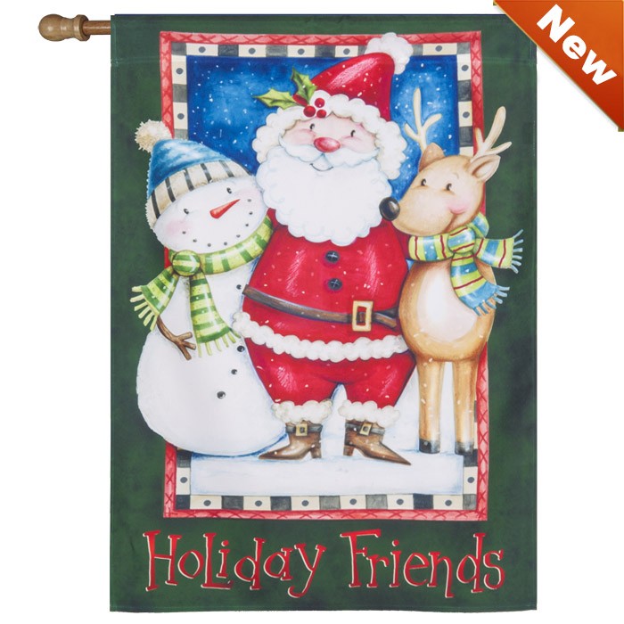 Xmas Holiday Friends House Flag New In