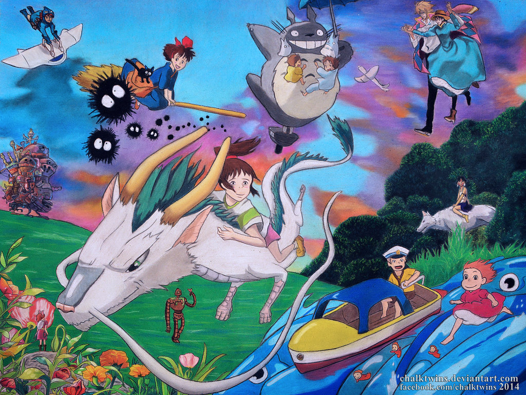 Tribute to Studio Ghibli by ChalkTwins on