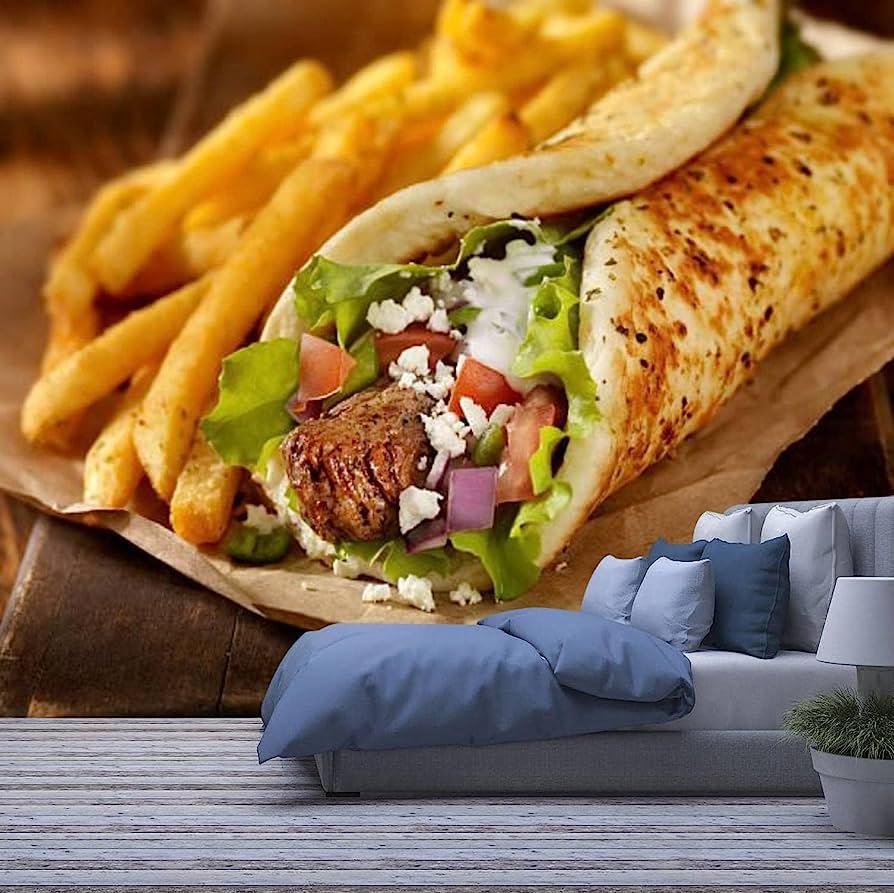 Afwadfwa Modern 3d Removable Wallpaper Self Adhesive Beef Souvlaki