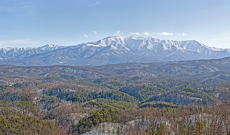 The Great Smoky Mountains National Park Snowy Mountain Panorama