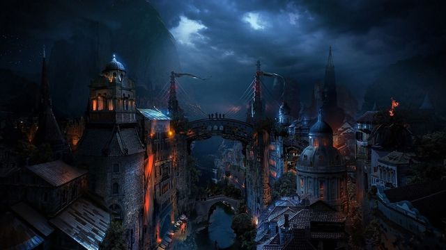 Image Dark Medieval City Fantasy HD Wallpaper Jpg