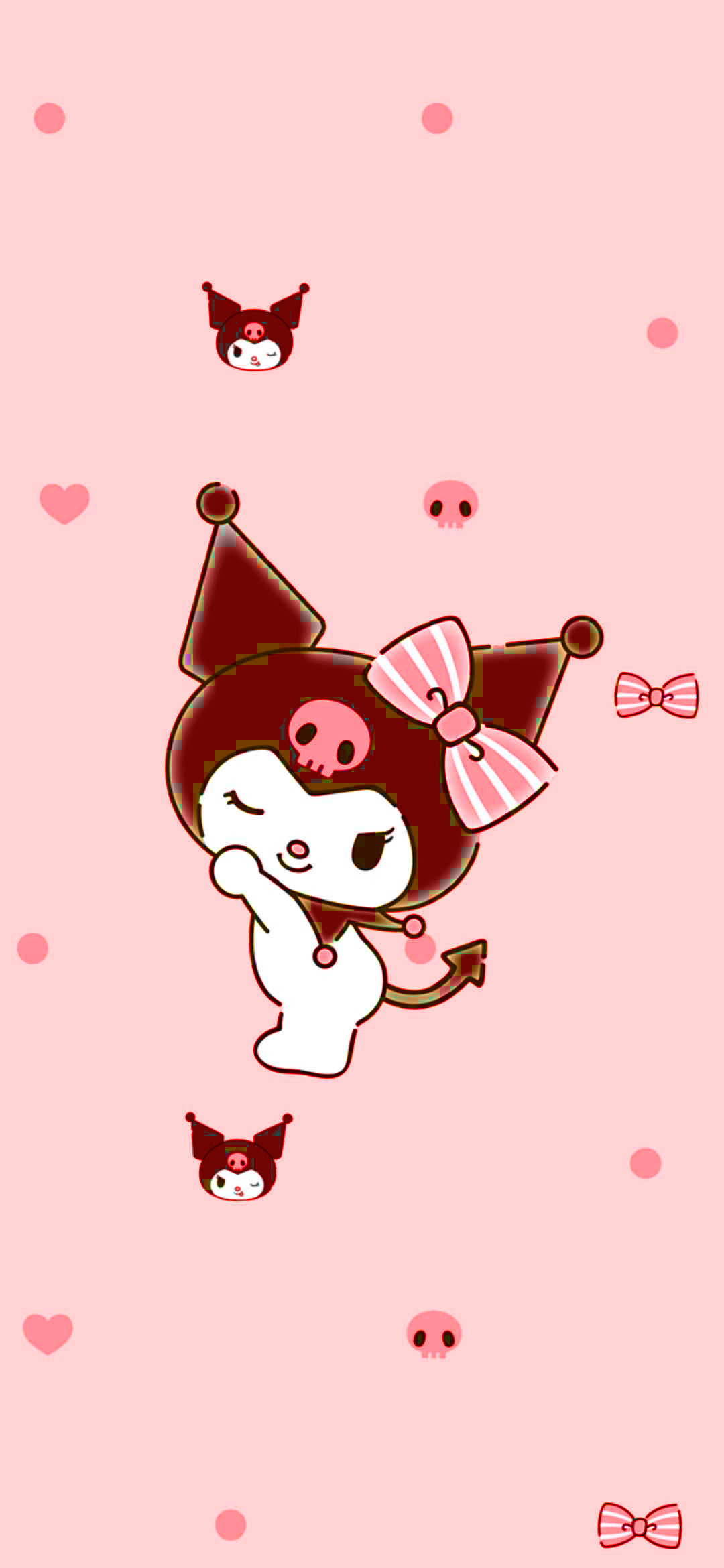 Adorable Kuromi Character on Pink Background