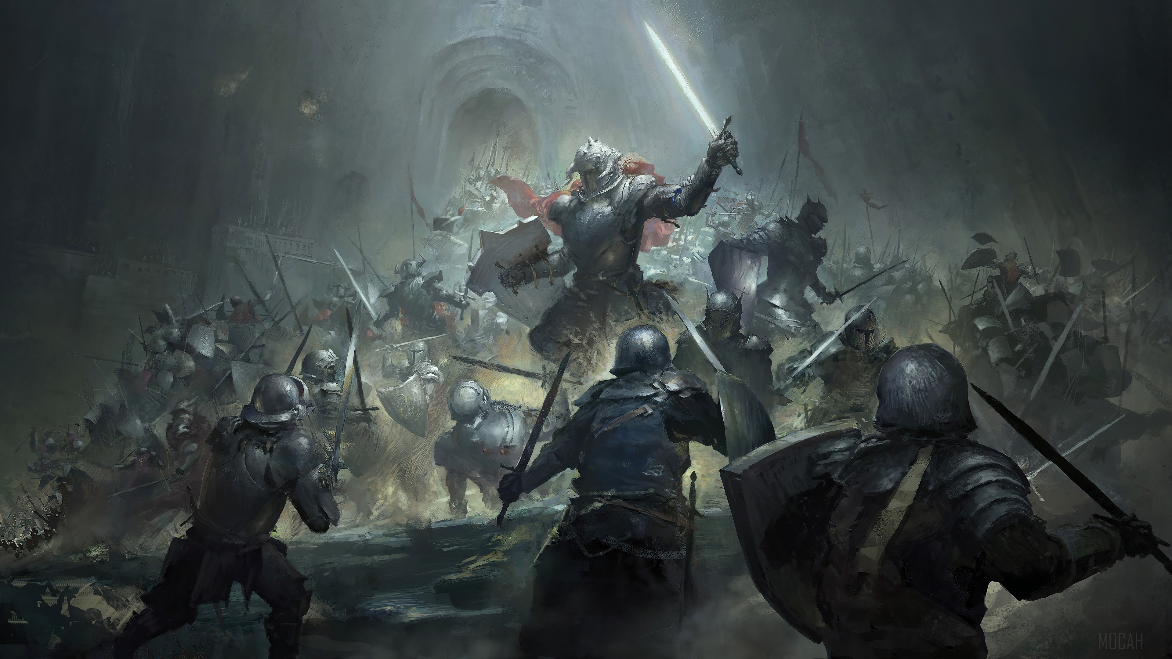Fantasy Warrior Epic Battle 4k Wallpaper Mocah HD