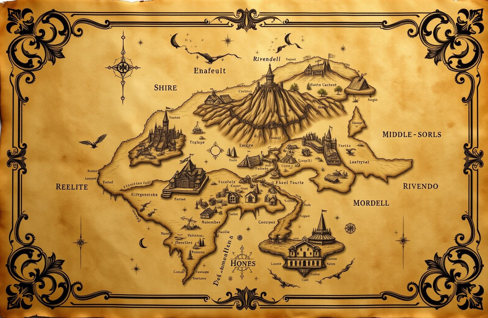 Map Of Middle Earth Wallpaper