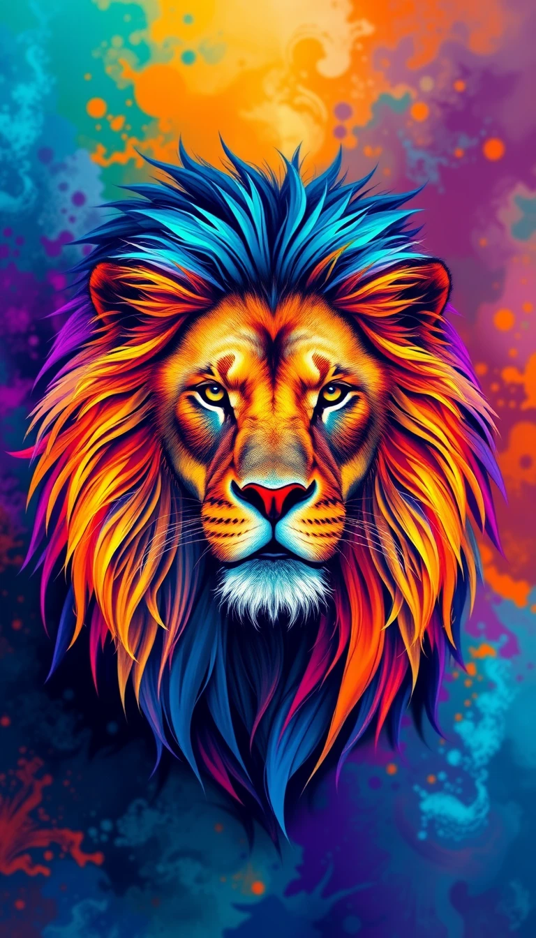 Colorful Lion Wallpaper