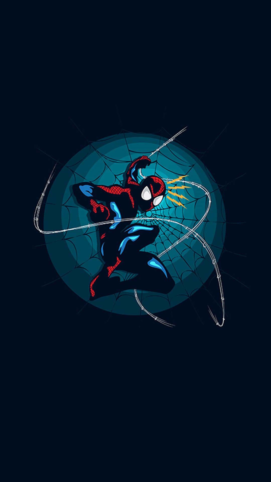 Minimalist Swinging Spider Man Marvel Art iPhone