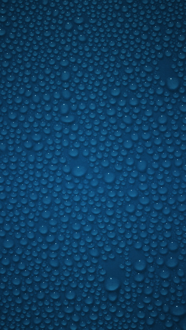 iPhone Wallpaper HD Dark Blue Water Droplets Background