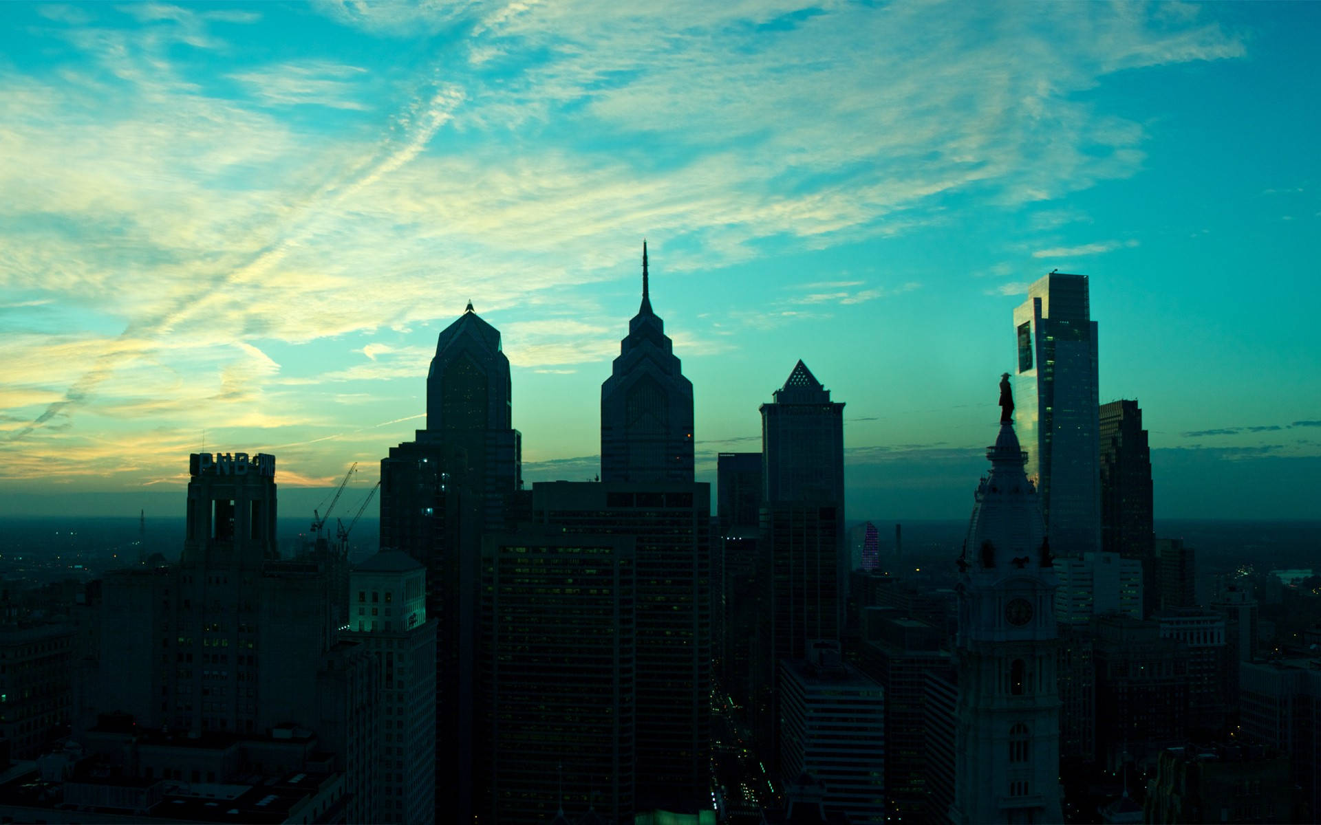 Philadelphia Skyscrapers Silhouette Xw2vwhibduy6ip20 Wallpaper