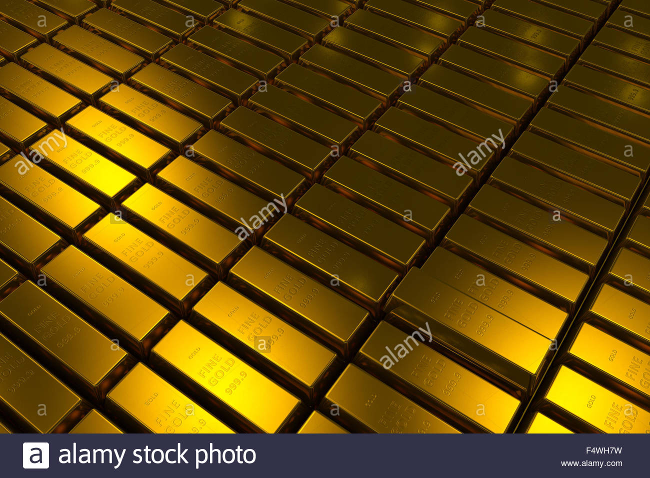 Gold Bars Three Dimension Concept Millionaire Business Background