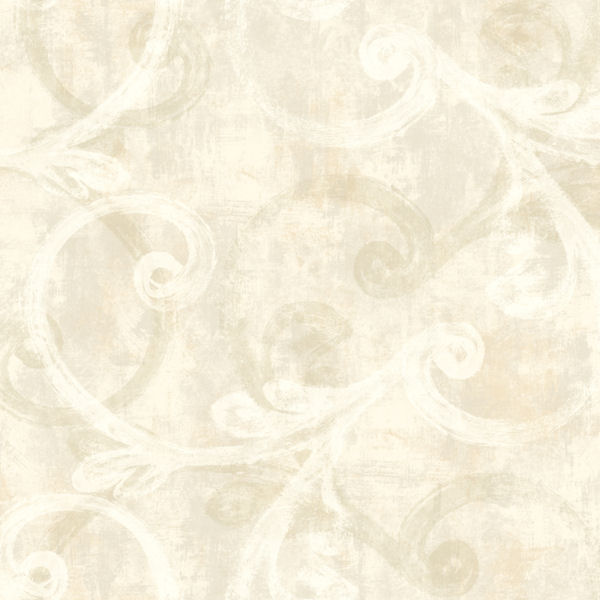 Cream And Grey Brushed Scroll Wallpaper Wall Sticker Outlet