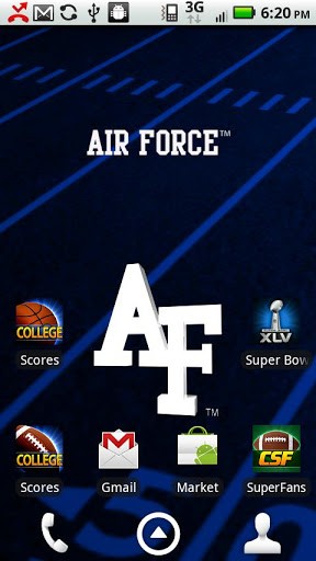  animation that fades from Fighting Falcons logo to Air Force