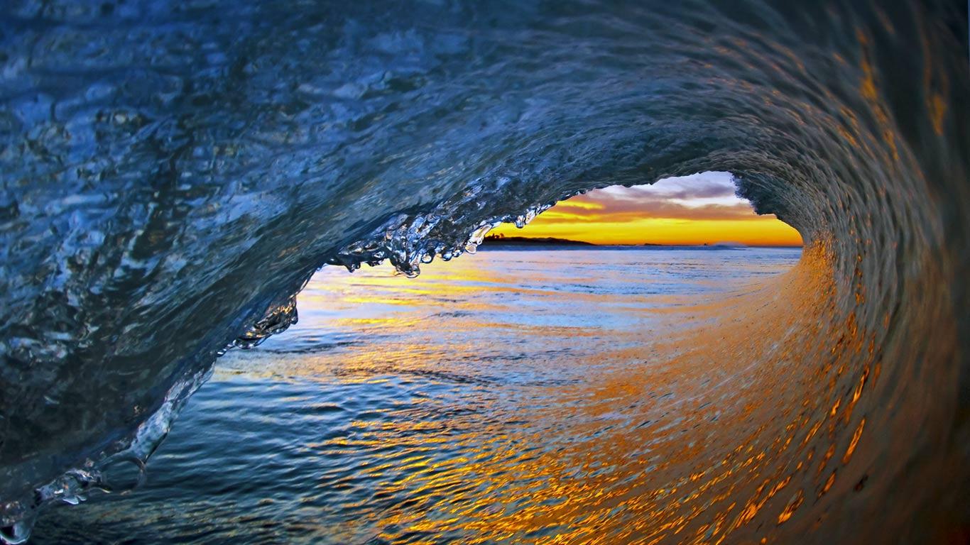 Wallpaper Sunset Shot From In The Wave Tube Background For End Of