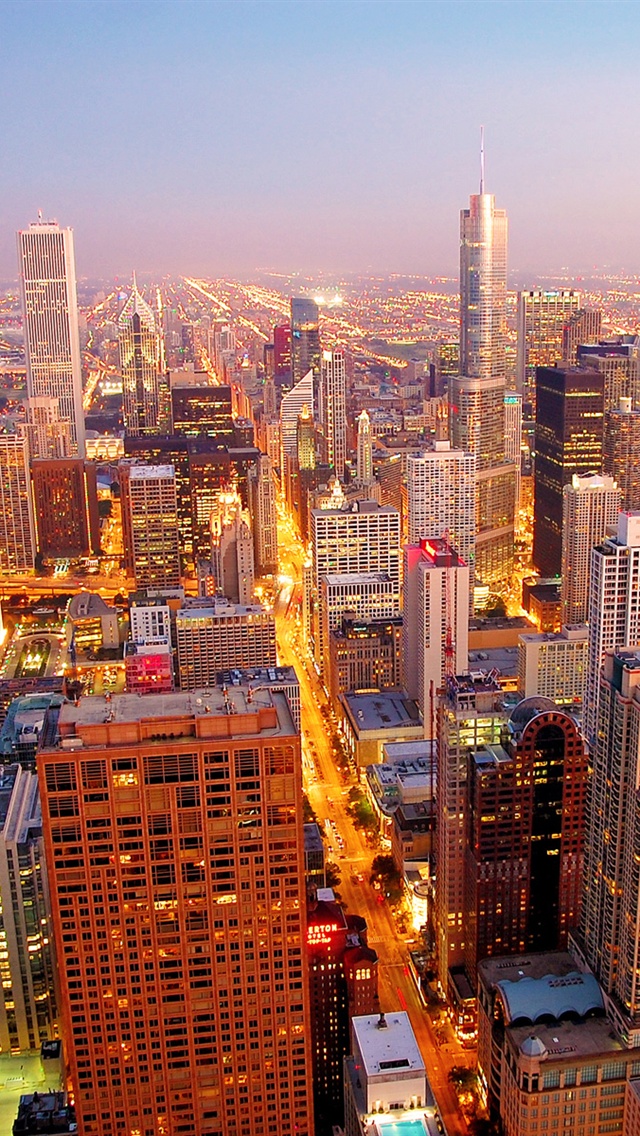 Chicago City At Dusk iPhone Wallpaper 5s 5c