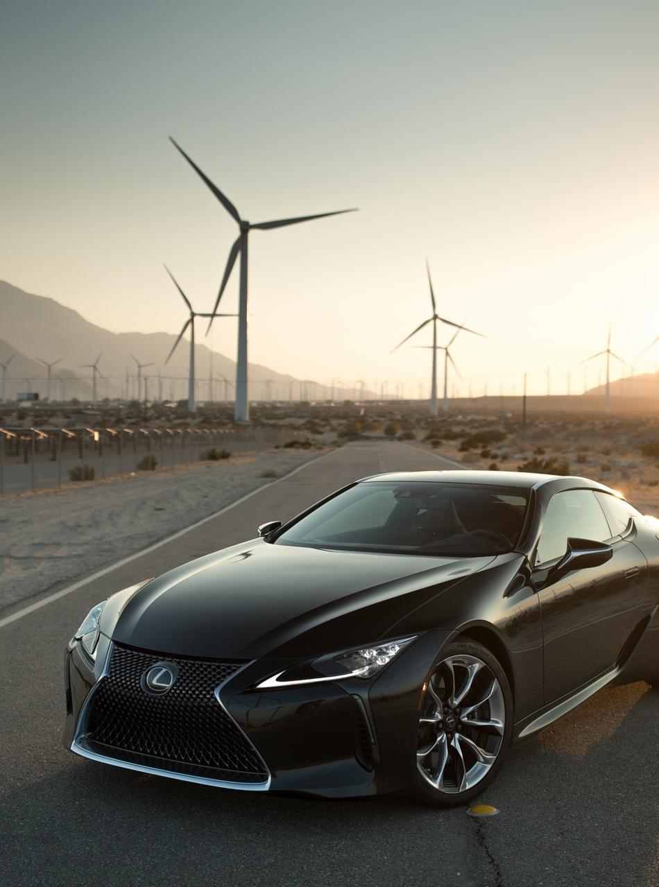 Wallpaper Black Turbines Landscape Lexus Lc