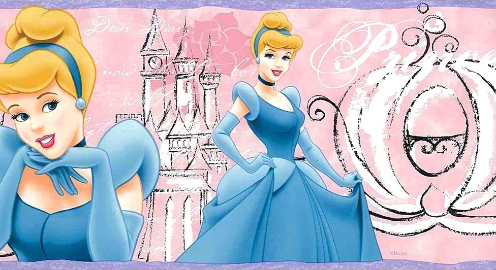 Pink Cinderella Wallpaper Border Disney Princess Kids Girls Df059163b