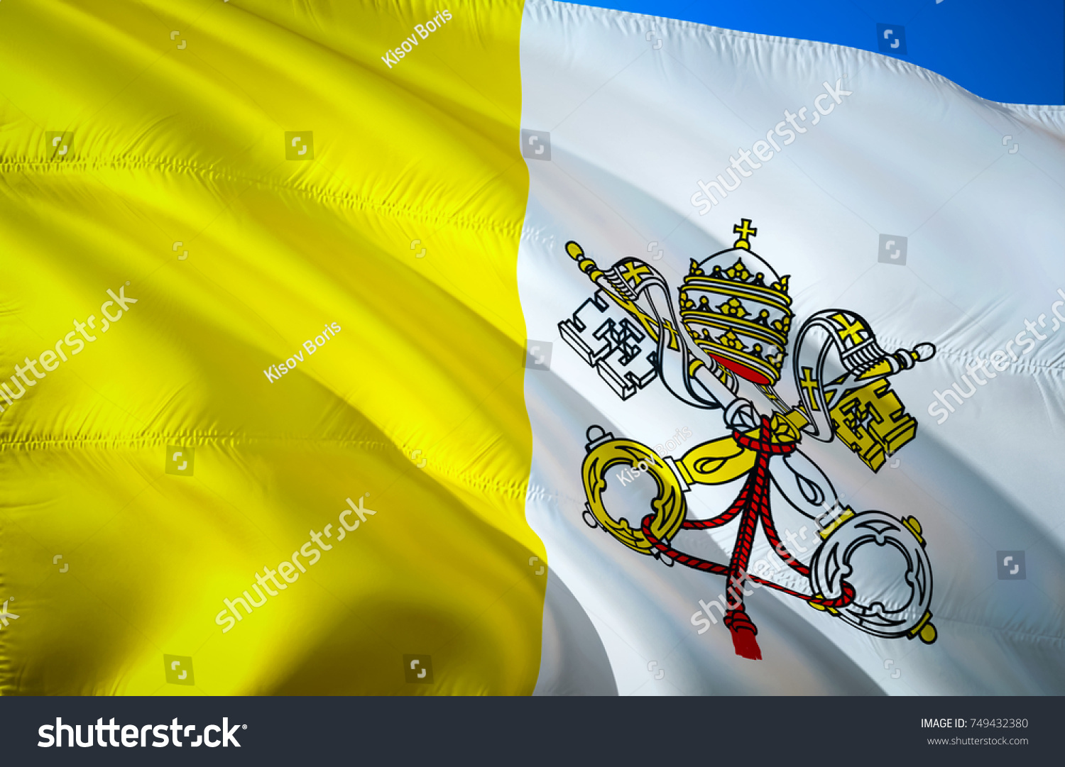 Vatican City State Flag Papal Stock Illustration