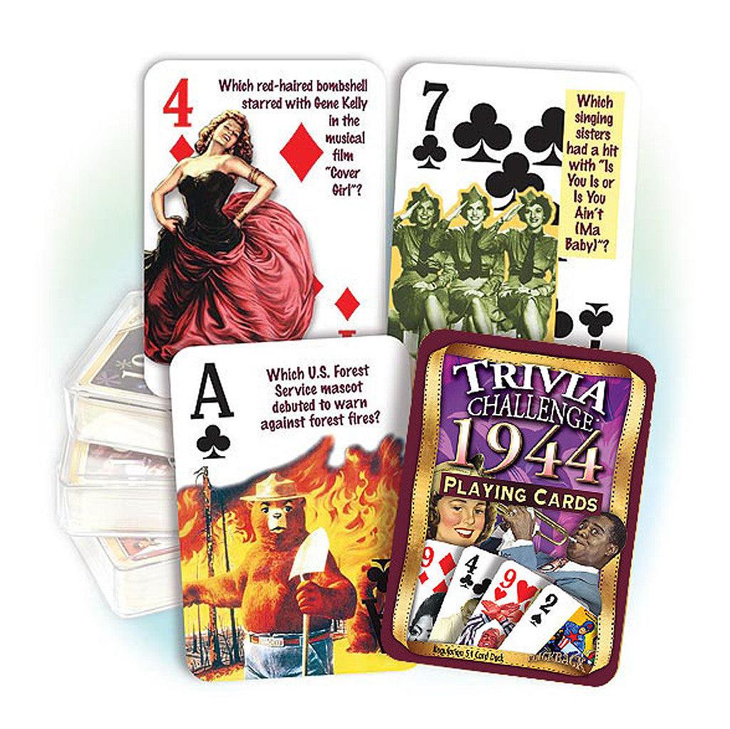 1944 Trivia Challenge Playing Cards Birthday or Anniversary Gift