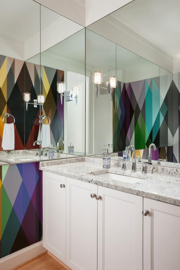 Free download Bold Multicolor Wallpaper in Modern Powder Room HGTV
