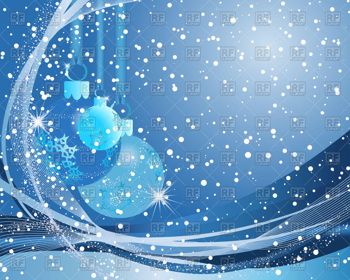 Blue Christmas background with balls and snowflakes Vector Image