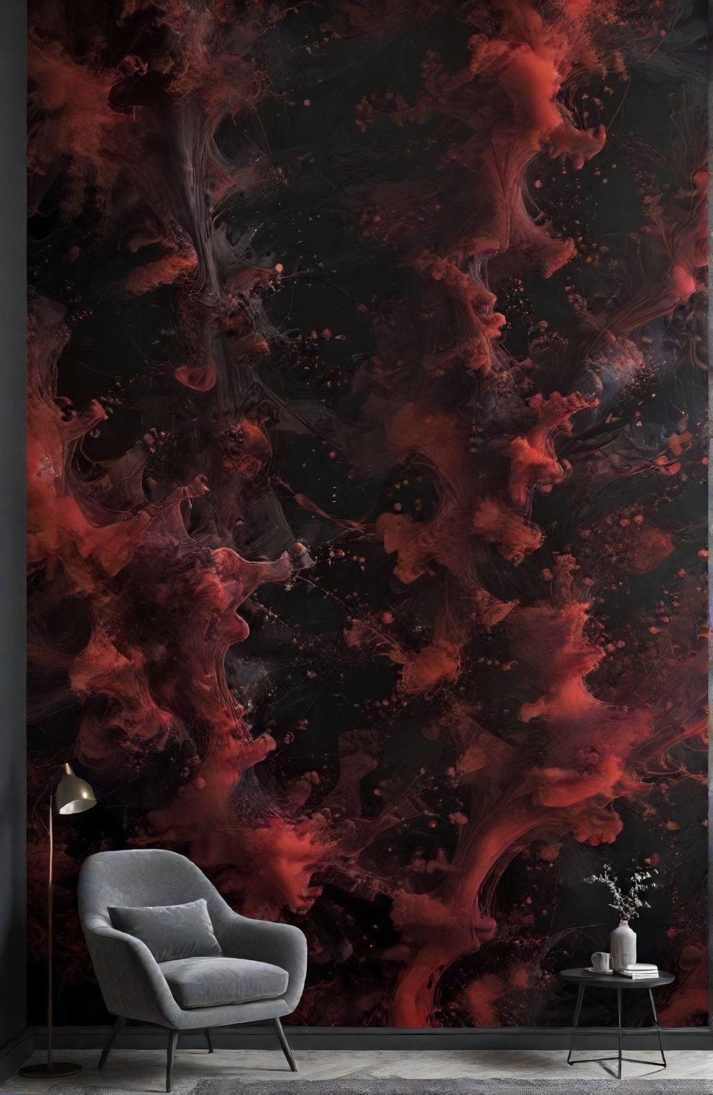 Black And Red Abstract Wallpaper