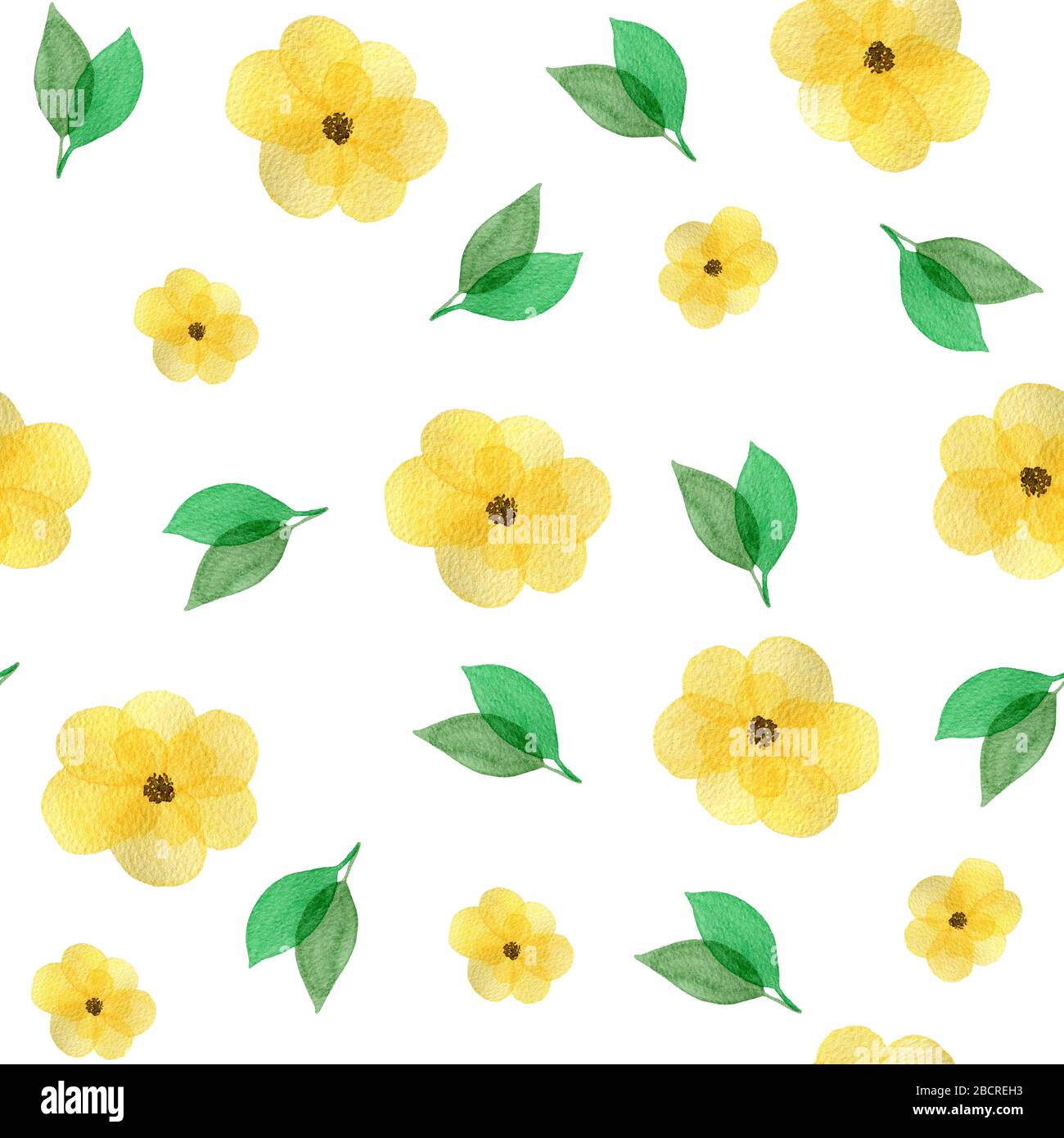 Springtime Background With Yellow Flowers Seamless Pattern