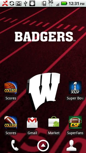 Wisconsin Badgers Live Wallpaper with animated 3D logo Background